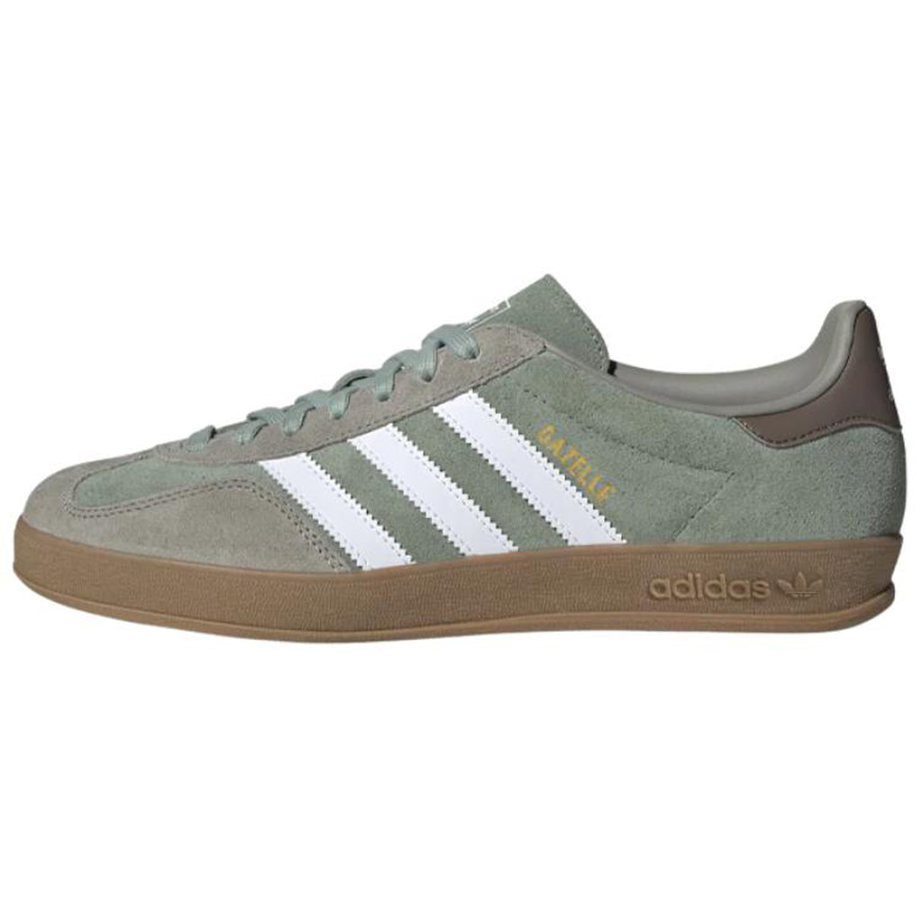 adidas Originals Gazelle Indoor Unisex Green Grey Leather Thin-Sole Sneakers