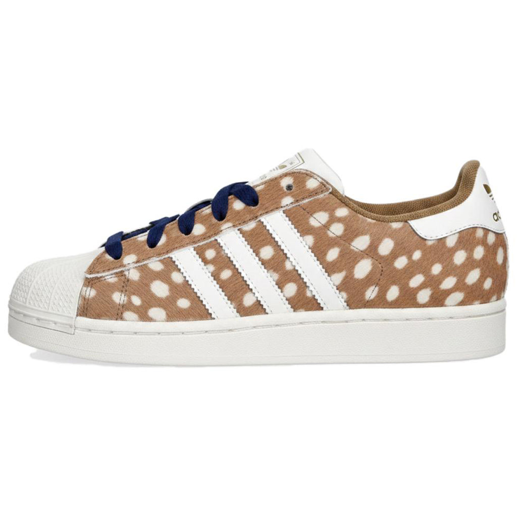 adidas Originals Superstar 2 Women's Light Brown White Deer Pattern Shell-Toe Sneakers