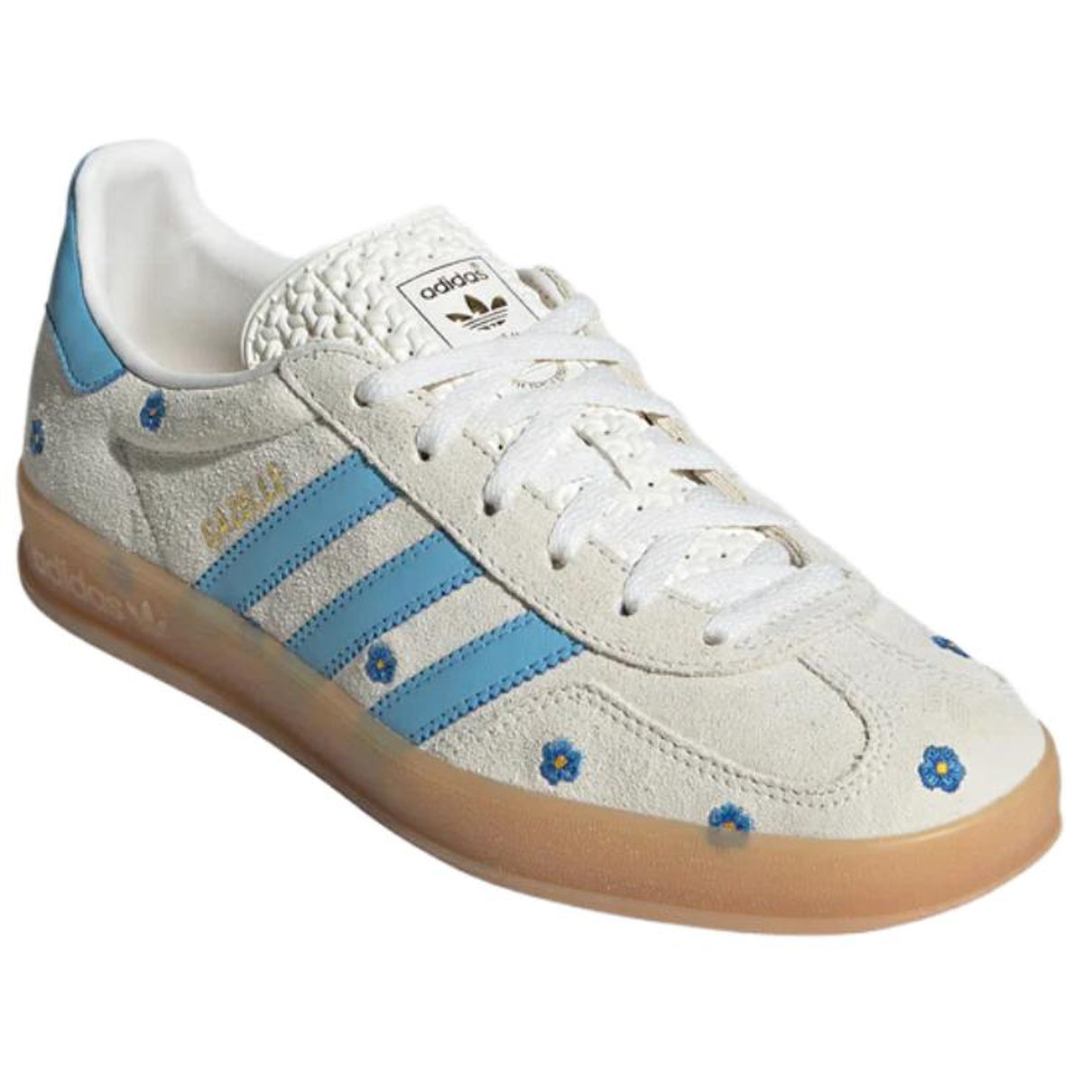 adidas Originals GAZELLE Floral Low-Top Sneakers - Beige/Light Blue