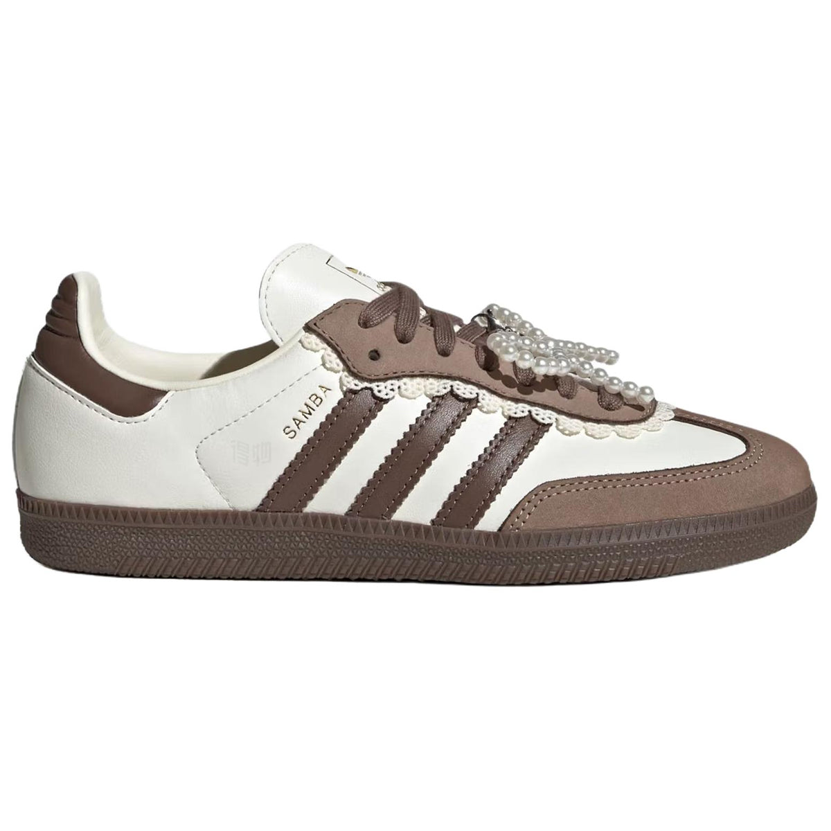 adidas Originals Samba Lace & Pearls Women's German Trainer Sneakers - Brown