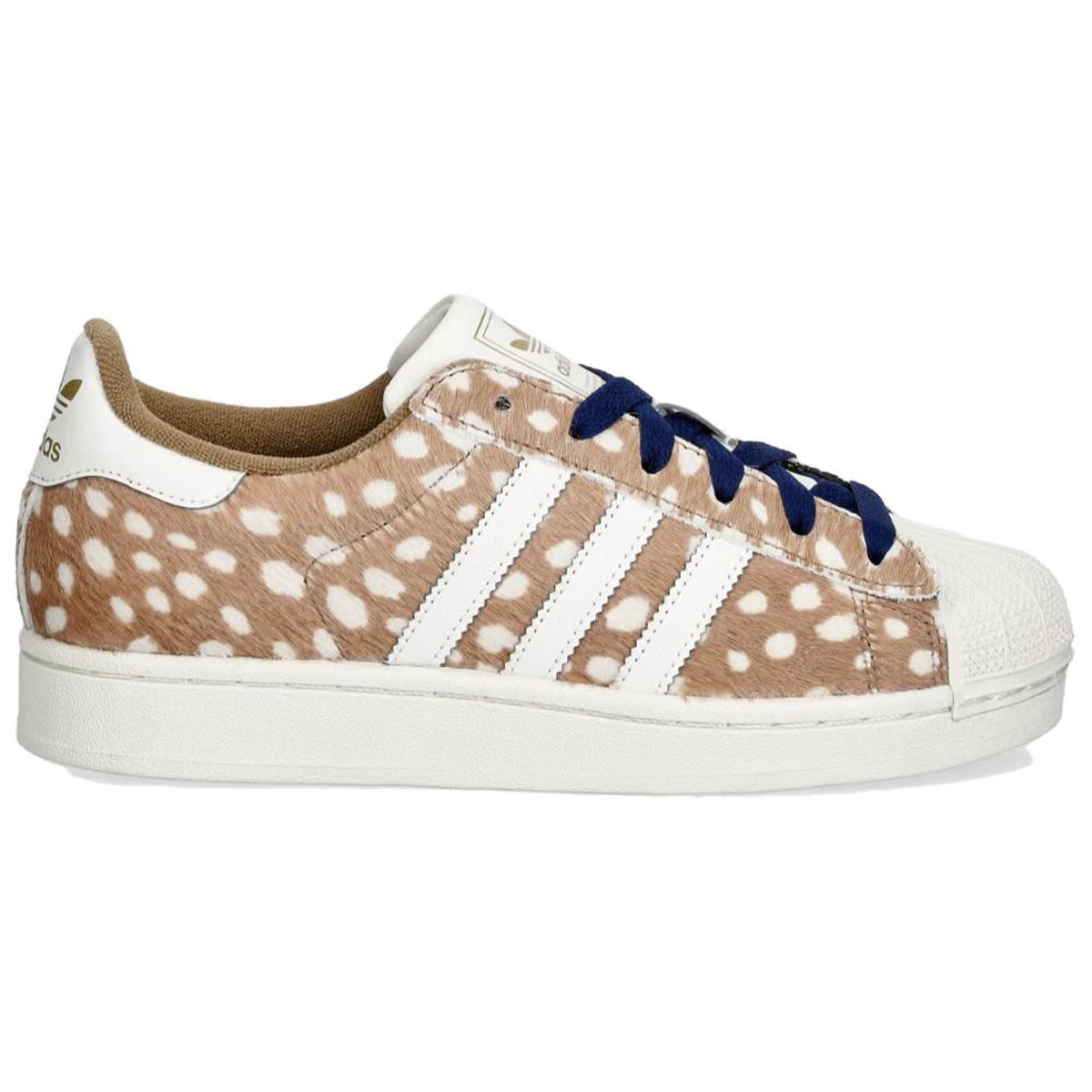 adidas Originals Superstar 2 Women's Light Brown White Deer Pattern Shell-Toe Sneakers