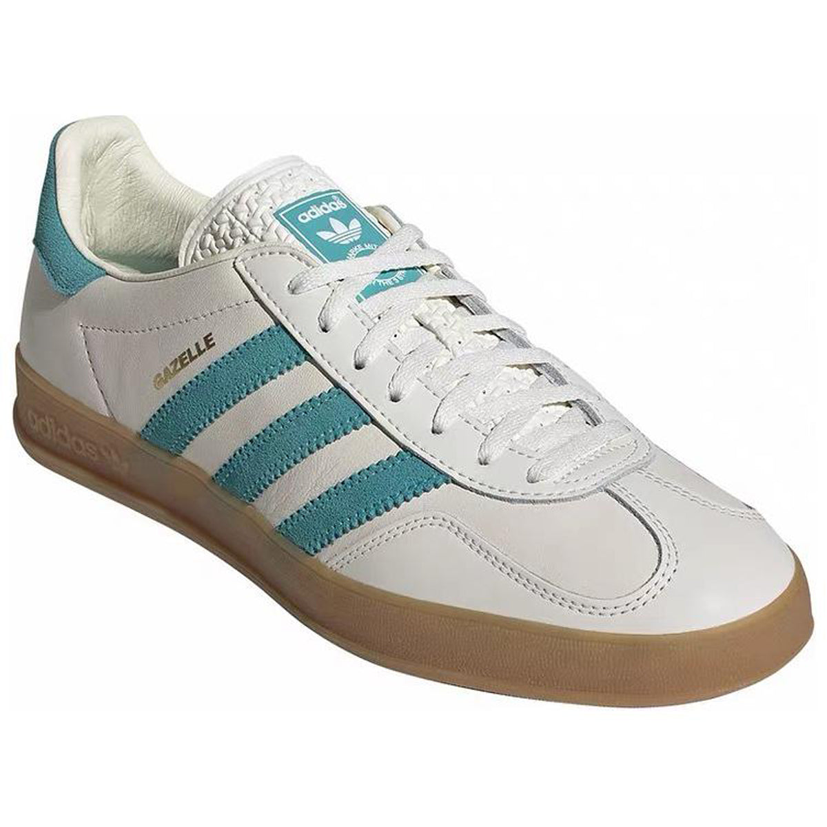 adidas Originals Gazelle Indoor Unisex White Blue Leather Sneakers