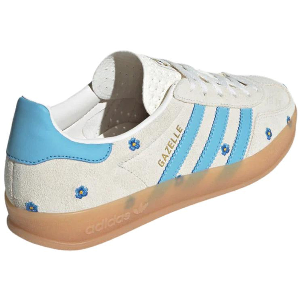 adidas Originals GAZELLE Floral Low-Top Sneakers - Beige/Light Blue