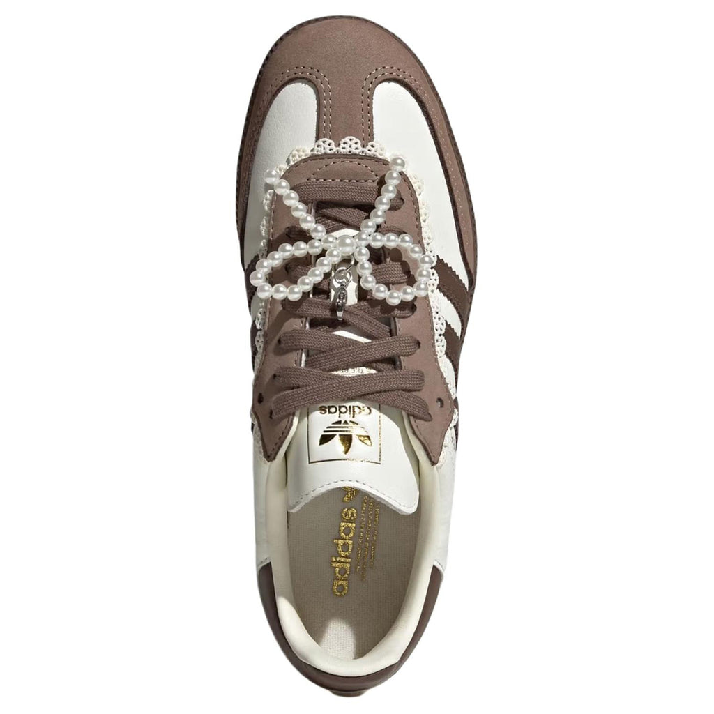 adidas Originals Samba Lace & Pearls Women's German Trainer Sneakers - Brown