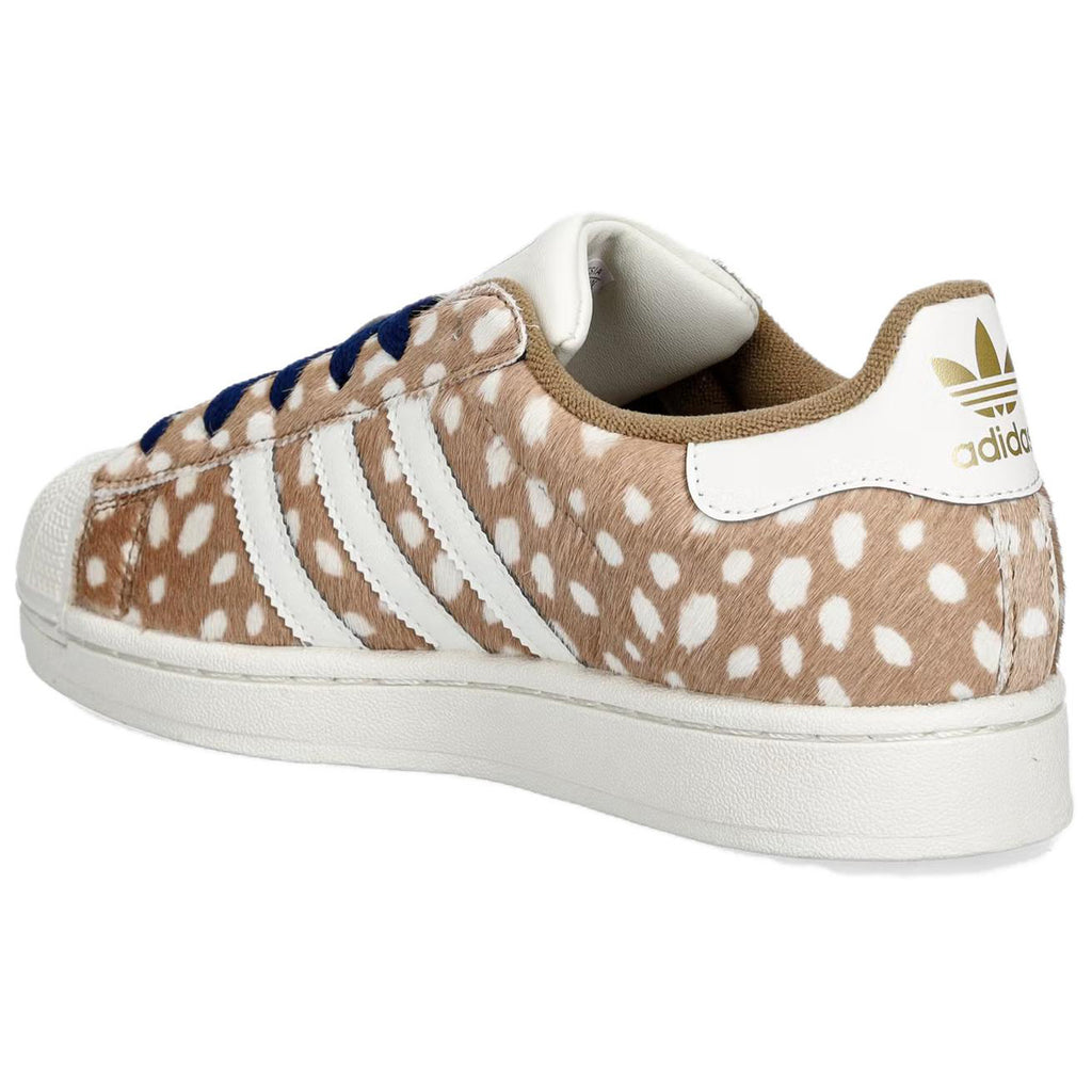 adidas Originals Superstar 2 Women's Light Brown White Deer Pattern Shell-Toe Sneakers